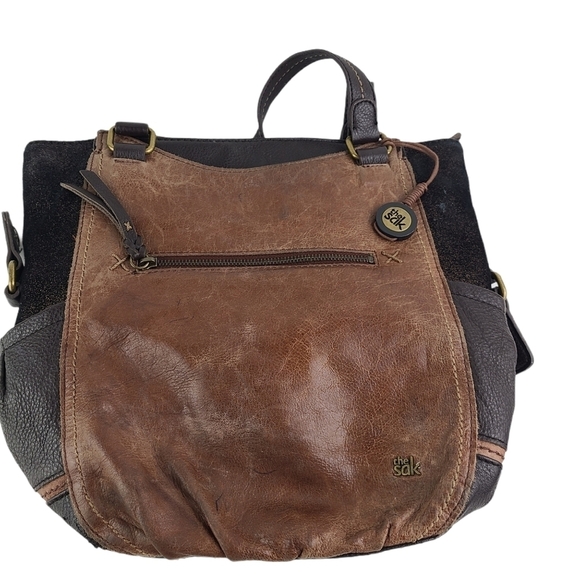 THE SAK Brown Leather Shoulder Bag Tote Purse - Picture 3 of 5